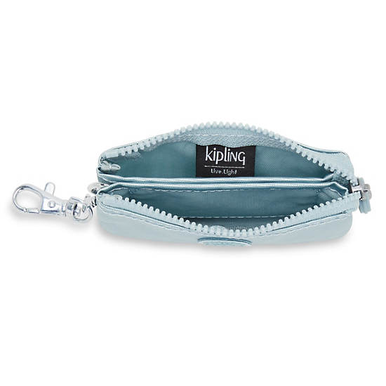 Kipling Creativity Mini Metallic Pouch Keychain Bags Pearl Teal Metallic | AU 2099TC